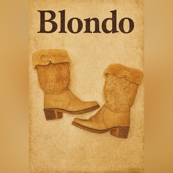 Blondo 70’s Vintage Women’s 9 Shearling Leather Sheepskin Boots Stacked Heel Rad - Picture 1 of 16